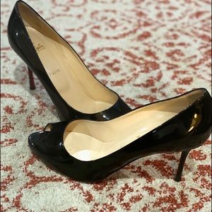Size 42 Gently Worn Peeptoe Patent Leather Pumps